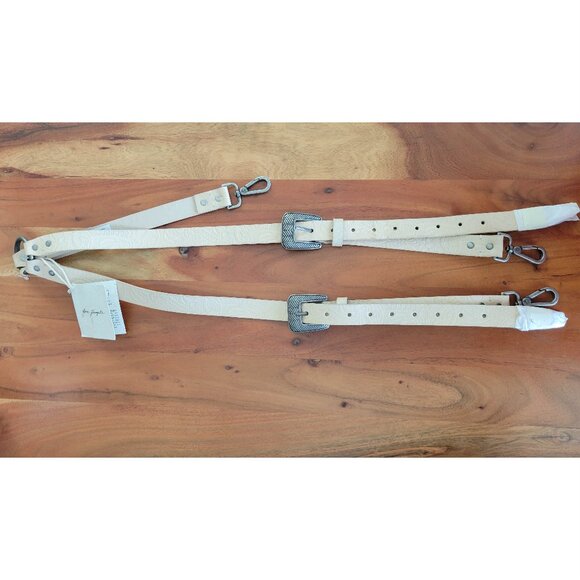 NWT Free People Size M/L Handcrafted Hold Me Up Buff Leather Suspenders main image 5